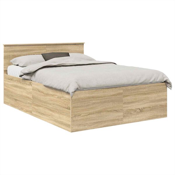 vidaXL Bed Frame Sonoma Oak 150 x 200 cm Engineered Wood