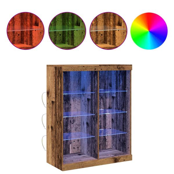 vidaXL LED Sideboard Old Wood 41 x 37 x 100 cm Engineered Wood