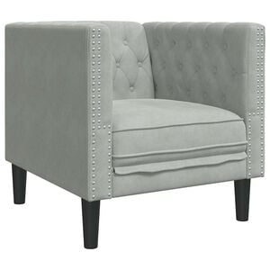 vidaXL Sofa Light Grey 74.5 x 71 x 70.5 cm Velvet