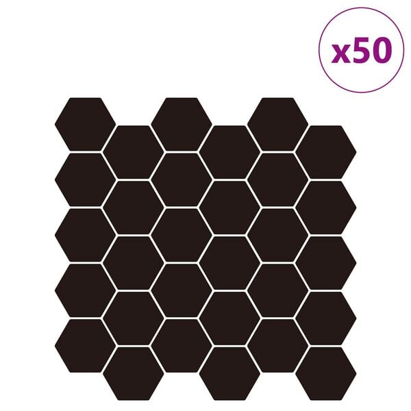 vidaXL Hexagon Tile 10 pcs White Grey 30 x 30 cm Polyurethane and PET