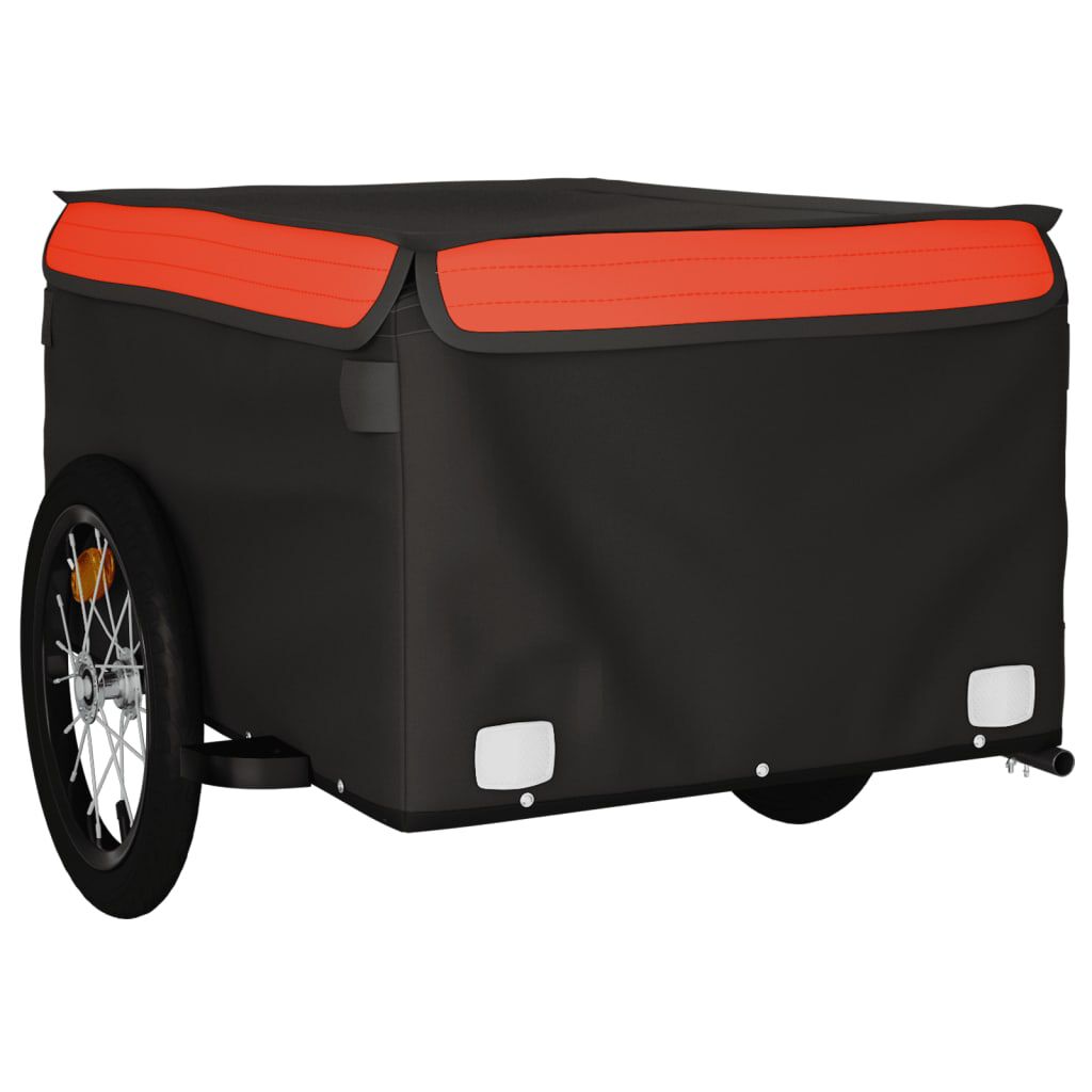 vidaXL Bike Trailer Black and Orange 45 kg Iron vidaXL