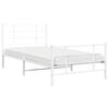 vidaXL Metal Bed Frame without Mattress with Footboard White 107x203cm