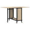 vidaXL Folding Dining Table with Castors 130 x 80 x 76.5 cm steel PB