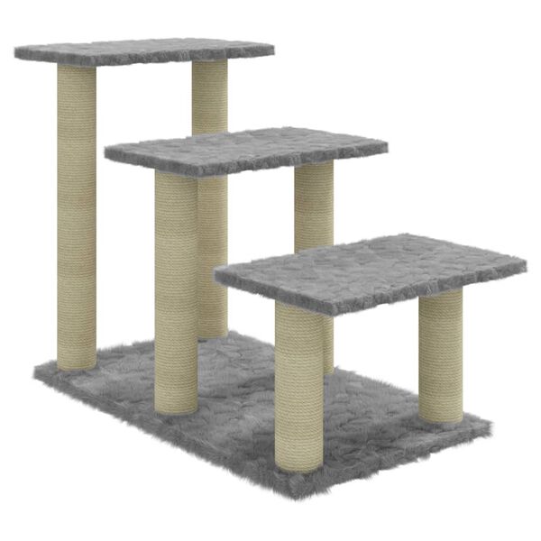 vidaXL Cat Tree with Sisal Scratching Posts Light Grey 50.5 cm