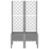 vidaXL Garden Planter with Trellis Light Grey 80x40x142 cm PP