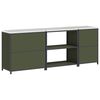 vidaXL Kitchen Storage Set with Shelf Other 3 pcs Olive Green Steel