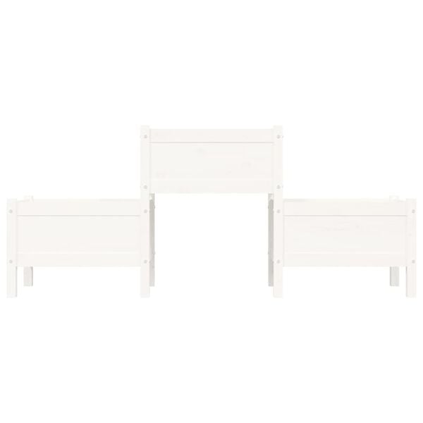 vidaXL Planter White 178.5x44x75 cm Solid Wood Pine