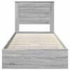 vidaXL Storage Bed with Drawer Grey Sonoma 90 x 200 cm Engineered Wood
