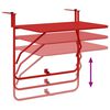 vidaXL Hanging Balcony Table Red 60 x 39 x 65 cm Steel