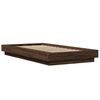 vidaXL Bed Frame with LED Lights without Mattress Brown Oak 90x200cm