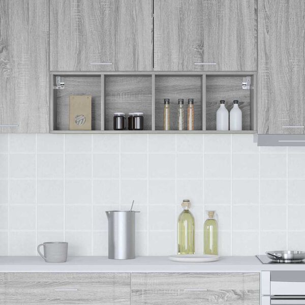 vidaXL Hanging Cabinet Grey Sonoma 30 x 29.5 x 100 cm Engineered Wood
