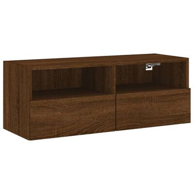 vidaXL 5 Piece TV Wall Cabinets Brown Oak Engineered Wood