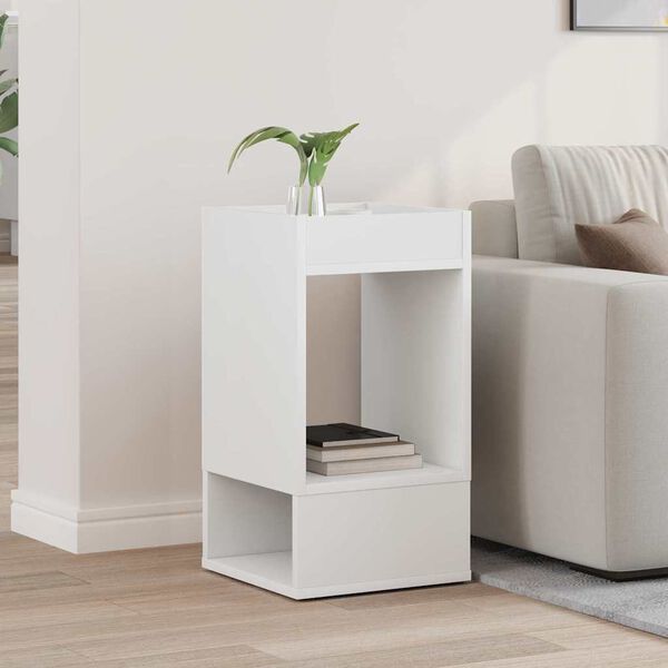 vidaXL End Table White 30 x 30 x 56 cm Engineered Wood