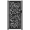 vidaXL Garden Gate Black 100x200 cm Steel Flame Design