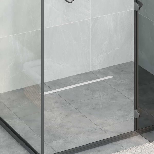 vidaXL 360&deg; Shower Drain with Slim Model Silver 60 cm