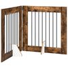 vidaXL Foldable Dog Gate with Stands 2 pcs Smoked Oak 160.5 cm