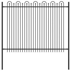 vidaXL Spike Arch Fence Black 200 x 200 cm Powder-Coated Steel