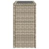 vidaXL Garden Side Table with Glass Top Light Grey 58x27.5x55 cm Poly Rattan