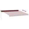 vidaXL Manual Retractable Awning with LEDs Burgundy 400x350 cm