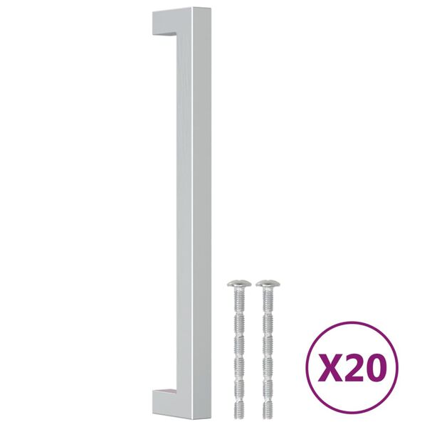 vidaXL Cabinet Handles 20 pcs Silver 192 mm Stainless Steel