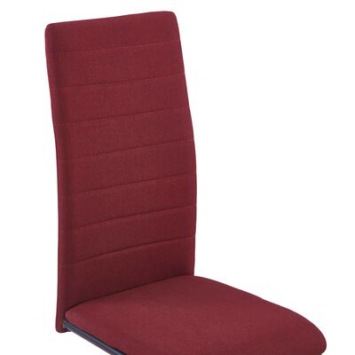 vidaXL Cantilever Dining Chairs 2 pcs Wine Fabric