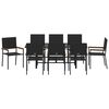 vidaXL Garden Dining Set 9 pcs Black Poly Rattan
