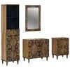 vidaXL Bathroom Furniture Set with Drawer 4 pcs Brown Solid Mango Wood