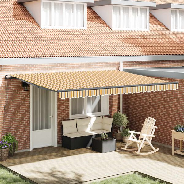 vidaXL Retractable Awning Multicolour 450 x 300 cm Polyester and Steel