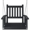 vidaXL Garden Swing Chair with Metal Chains Black Solid Wood Fir