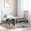 vidaXL Metal Bed Frame without Mattress with Footboard White 90x200cm