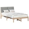 vidaXL Bed frame Brown and light grey 120 x 190 cm Solid pine wood