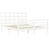 vidaXL Bed Frame without Mattress White King Size Solid Wood