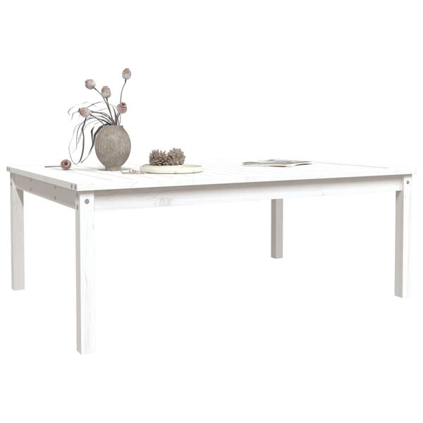vidaXL Garden Table White 121x82.5x45 cm Solid Wood Pine