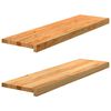 vidaXL Stair Treads 2 pcs Light Brown 90x30x2 cm Solid Wood Oak