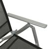 vidaXL Folding Sun Lounger Textilene and Aluminium Black and Silver