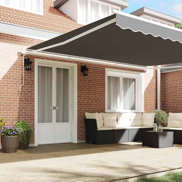 vidaXL Awning Frame Manual White 500 x 350 cm Aluminium