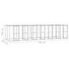 vidaXL Outdoor Dog Kennel Galvanised Steel with Roof 16.94 m&sup2;