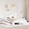 vidaXL Bed Frame without Mattress White 150x200 cm King Size Solid Wood Pine