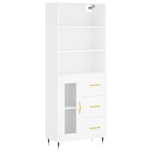 vidaXL Highboard White 69,5x34x180 cm Engineered Wood