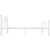 vidaXL Bed Frame without Mattress White Metal 140x200 cm