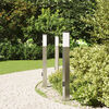 vidaXL Bollard Lights with Outlet 3 pcs 80 cm Stainless Steel IP44
