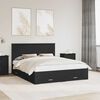 vidaXL Bed Frame with Headboard Black 160 x 200 cm Engineered Wood