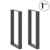 vidaXL Bar Table Legs U-Shaped 2 pcs Anthracite 40x(90-91) cm Steel