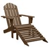 vidaXL Garden Adirondack Chair with Ottoman&Table Solid Fir Wood Brown