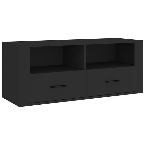 vidaXL TV Cabinet Black 100x35x40 cm Engineered Wood