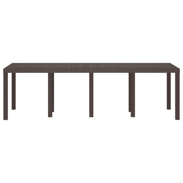 vidaXL Garden Dining Table Brown 250 x 100 x 73 cm Poly Rattan