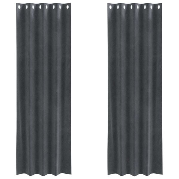 vidaXL Blackout Curtains 2 pcs Light Grey 140 x 260 cm Velvet