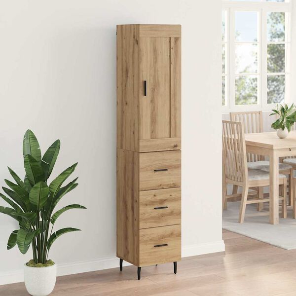 vidaXL Highboard Artisan Oak 34.5 x 34 x 180 cm Engineered Wood