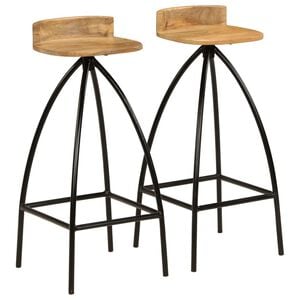 vidaXL Bar Chairs 2 pcs Solid Mango Wood
