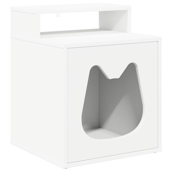 vidaXL Cat House White 42.5 x 40 x 53.5 cm Engineered Wood